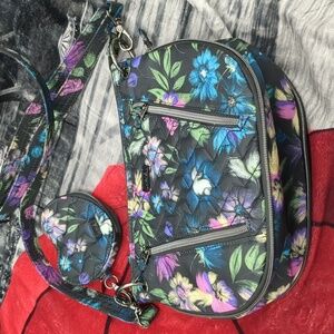 Lug Floral swivel bag with coin purse
